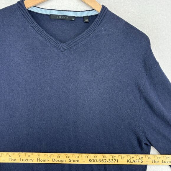 GREYSON Sweater Mens M Cheyenne V-Neck Merino Wool Blend Golf Pullover Blue - Picture 12 of 14